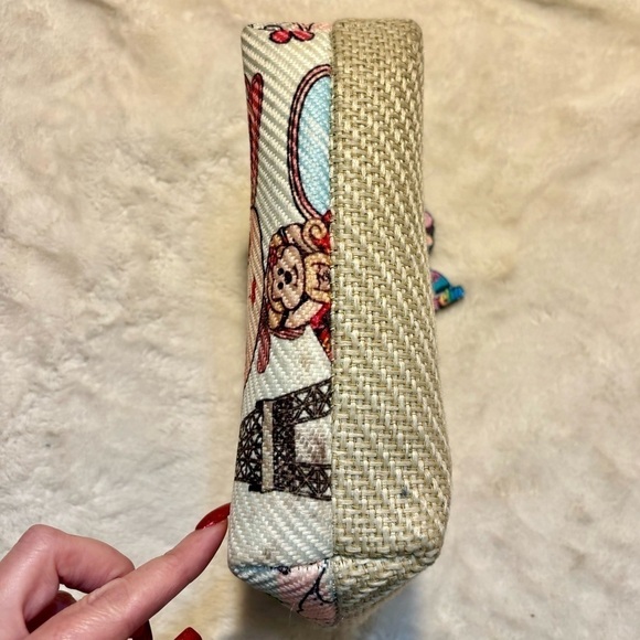 Frida Kahlo Bag Cream Textured Clutch Frida Print Zipper Pull Morelia Mexico - Picture 6 of 11